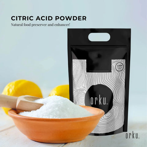 Orku 20Kg Citric Acid Powder - Food Grade Non GMO Anhydrous Preservative E330