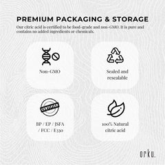 Bulk 20Kg Citric Acid Powder - Food Grade Anhydrous GMO Free Preservative c6h807