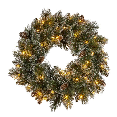 Christabelle 61cm Christmas Wreath Cashmere Pine with LED Lights Front Door Decoration Ornament