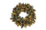 Christabelle 61cm Christmas Wreath Cashmere Pine with LED Lights Front Door Decoration Ornament