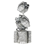 Christabelle 83cm Triple Christmas Silver Giftbox Stack Display with Lights