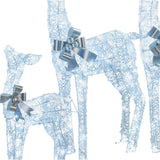 Christabelle Christmas Reindeer Display Set 3 Indoor & Outdoor Decorations Acrylic Beads Cool White LED Lights Silver