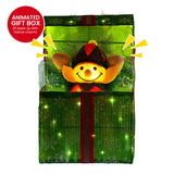 Christabelle Animated Elf Gift Box Led Lights Christmas Tree Decoration Ornament