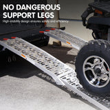 Kartrite Pair 2.3m Aluminium Folding Loading Ramps 680kg Heavy Duty for ATV Quad Bike Motorbike Farm Ute Trailer