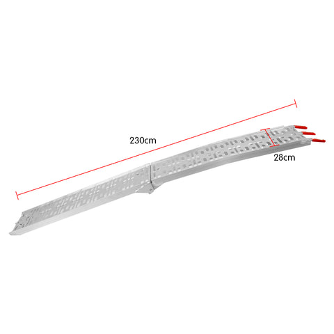 Kartrite Pair 2.3m Aluminium Folding Loading Ramps 680kg Heavy Duty for ATV Quad Bike Motorbike Farm Ute Trailer