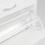 Sarantino 24 Pairs Shoe Cabinet Storage White Drawers Chest 1200 x 240 x 920 in White