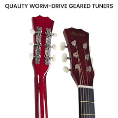 Karrera 38in Acoustic Guitar Steel Strings Carry Bag Shoulder Strap Sun Burst