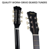 Karrera 38in Cutaway Acoustic Guitar with guitar bag - Black