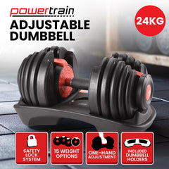 Powertrain 24kg Adjustable Dumbbell