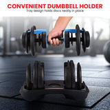 Powertrain 24KG Adjustable Home Gym Dumbbell - Blue
