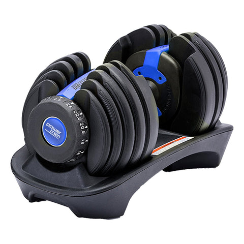 Powertrain 24KG Adjustable Home Gym Dumbbell - Blue