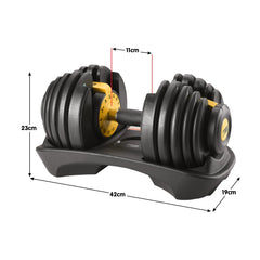 Powertrain 24KG  Adjustable Home Gym Dumbbell - Gold