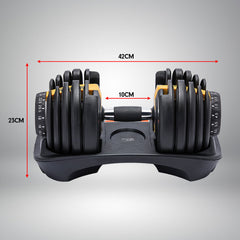 Powertrain 24KG  Adjustable Home Gym Dumbbell - Gold