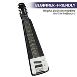 Karrera 29in 6-String Lap Steel Hawaiian Guitar - Black