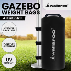 Wallaroo 10L Weight Bags 4 Pcs Gazebo Pods Canopy Eco-friendly Anchor In Black