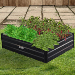 Wallaroo Garden Bed 120 x 90 x 30cm Galvanized Steel - Black