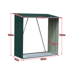 Wallaroo Wood Storage Shed Galvanized Steel - Green