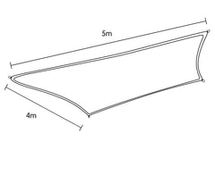 Wallaroo Rectangular Shade Sail 4m x 5m - Grey