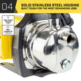 HydroActive 800w Weatherised Water Pump Without Controller- Yellow
