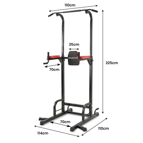 Powertrain J06 Multi-Function Power Tower Pull Up Chin Up Dip Station Heavy Duty Home Gym Strength Training Equipment