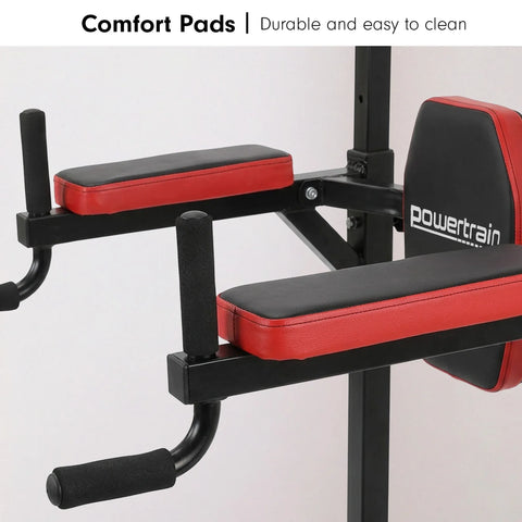 Powertrain J06 Multi-Function Power Tower Pull Up Chin Up Dip Station Heavy Duty Home Gym Strength Training Equipment