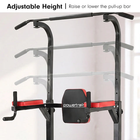 Powertrain J06 Multi-Function Power Tower Pull Up Chin Up Dip Station Heavy Duty Home Gym Strength Training Equipment