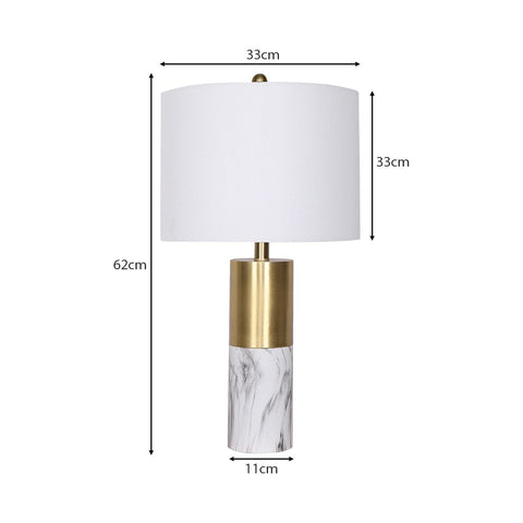 Sarantino Metal And Marble Table Lamp - White