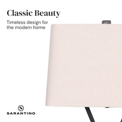 Sarantino Metal Table Lamp Pair Rectangular Shade X Stand