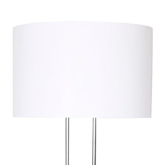 Sarantino Brushed Nickel Height-Adjustable Metal Floor Lamp