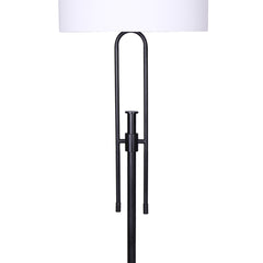 Sarantino Height-Adjustable Metal Floor Lamp Matte Black