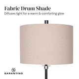 Sarantino Metal Table Lamp with Linen Drum Shade