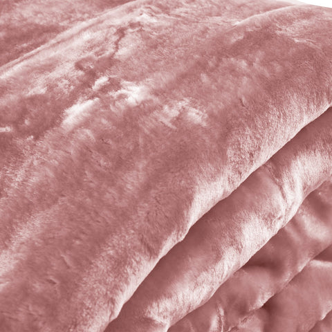 Laura Hill Mink Blanket Queen Size Double-sided Soft Plush Bed Faux Throw Rug 220 X 240cm (pink)