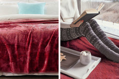 Laura Hill Mink Blanket Double Sided Queen Size Soft Plush Bed Faux Throw Rug 220 X 240cm