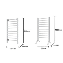 Pronti Heated Towel Rack With Timer Wall-mounted Freestanding Electric 160 Watts