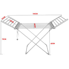 Pronti Heated Towel Clothes Rack Dryer Warmer Rack Airer Heat Line Hanger Laundry