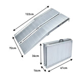 Kartrite 4ft Portable Aluminium Folding Wheelchair Ramp 275kg Heavy Duty Non-Slip Suitcase Ramp for Steps Kerbs