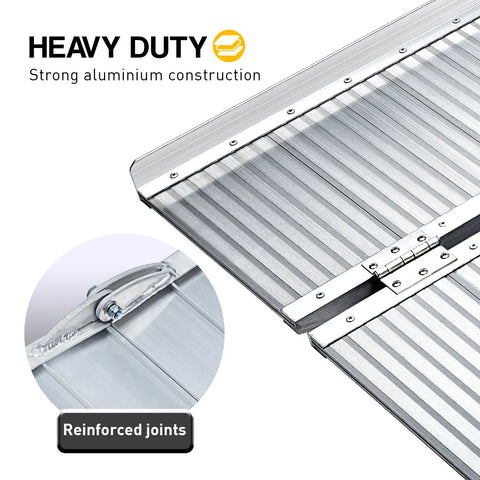 Kartrite 4ft Portable Aluminium Folding Wheelchair Ramp 275kg Heavy Duty Non-Slip Suitcase Ramp for Steps Kerbs