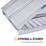 Kartrite 4ft Portable Aluminium Folding Wheelchair Ramp 275kg Heavy Duty Non-Slip Suitcase Ramp for Steps Kerbs