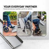 Kartrite 4ft Portable Aluminium Folding Wheelchair Ramp 275kg Heavy Duty Non-Slip Suitcase Ramp for Steps Kerbs