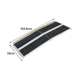 Kartrite 5FT Folding Aluminium Wheelchair Ramp Portable Suitcase Mobility Scooter Ramp Non-Slip 272kg Capacity