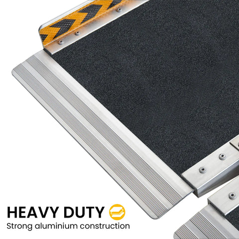 Kartrite 5FT Folding Aluminium Wheelchair Ramp Portable Suitcase Mobility Scooter Ramp Non-Slip 272kg Capacity