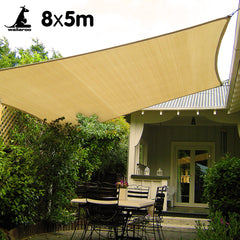 Wallaroo Rectangular Shade Sail: 8m x 5m - Sand