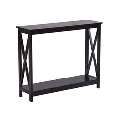 Sarantino Isla X-Frame Console Table in Black