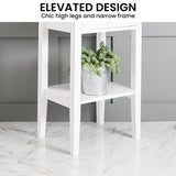Sarantino Rue Bedside Table in White