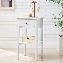 Sarantino Rue Bedside Table in White