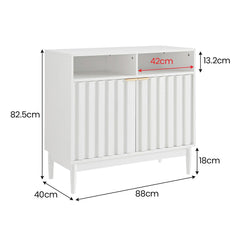 Sarantino Eleni 2-Door Sideboard Buffet Hallway Cabinet Storage Console Cupboard in White