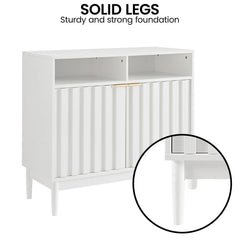 Sarantino Eleni 2-Door Sideboard Buffet Hallway Cabinet Storage Console Cupboard in White