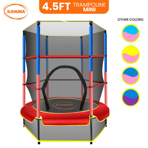 Kahuna 4.5ft Trampoline Round Free Safety Net Spring Pad Cover Mat Outdoor Red