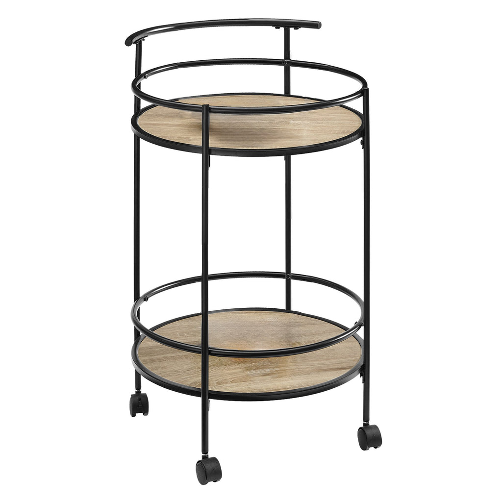 Sarantino Reno Mini Bar Cart Caddy in Grey Oak