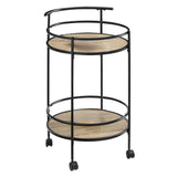 Sarantino Reno Mini Bar Cart Caddy in Grey Oak